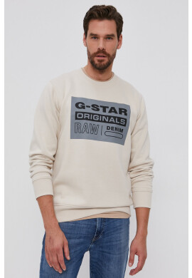 G-Star Raw Суичър мъжки в бежово с принт - Pepit.bg