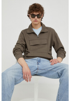 G-Star Raw Суичър в зелено с изчистен дизайн - Pepit.bg