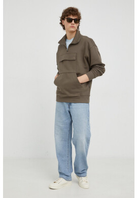G-Star Raw Суичър в зелено с изчистен дизайн - Pepit.bg