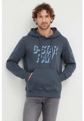 G-Star Raw Суичър в тъмносиньо с изчистен дизайн - Pepit.bg