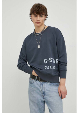 G-Star Raw Суичър в тъмносиньо с принт - Pepit.bg