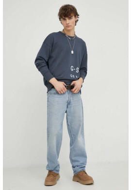 G-Star Raw Суичър в тъмносиньо с принт - Pepit.bg
