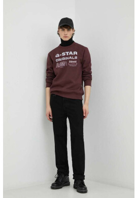 G-Star Raw Суичър в бордо с принт - Pepit.bg