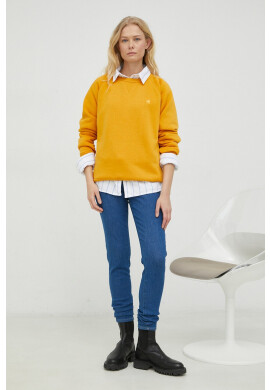 G-Star Raw Суичър в жълто с изчистен дизайн - Pepit.bg