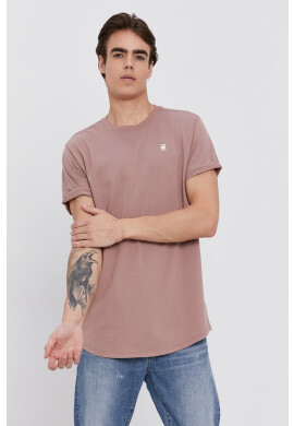 G-Star Raw Памучна тениска в кафяво с изчистен дизайн - Pepit.bg