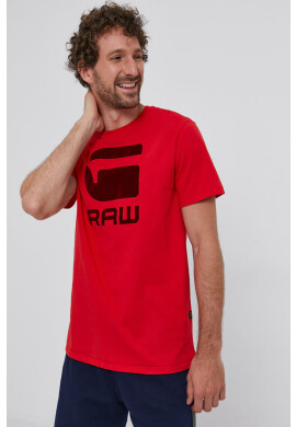 G-Star Raw Тениска мъжка в червено с принт - Pepit.bg