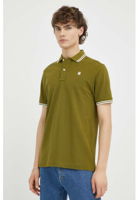 G-Star Raw Тениска с яка в сиво с изчистен дизайн - Pepit.bg