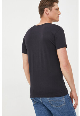 Gant Памучна тениска (2-pack) в черно с изчистен дизайн - Pepit.bg
