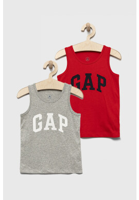 Gap Детска памучна тениска (2-pack) меланж на - Pepit.bg