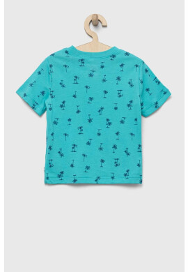 Gap Детска памучна тениска в тюркоазено с десен - Pepit.bg