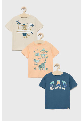 Gap Детска памучна тениска (3-pack) с принт - Pepit.bg