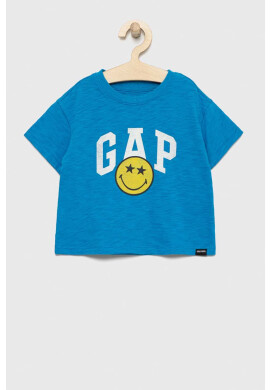 Gap Детска памучна тениска x smiley world - Pepit.bg