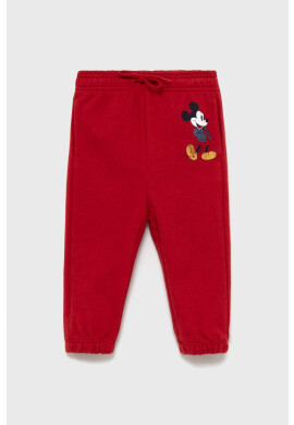 Gap Детски панталон x Disney в червено с принт - Pepit.bg