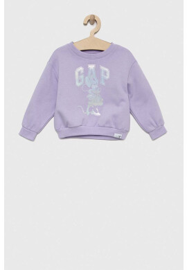 Gap Детски суичър x Disney в лилаво с принт - Pepit.bg