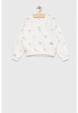 Gap Детски суичър x Disney в бяло с десен - Pepit.bg