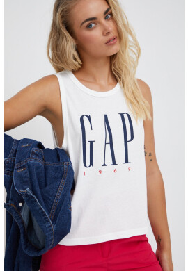 Gap Памучен топ в бяло - Pepit.bg