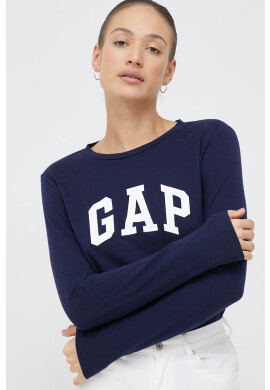 Gap Памучна блуза с дълги ръкави (2-pack) в тъмносиньо - Pepit.bg