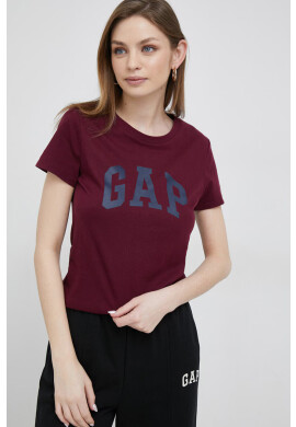 Gap Памучна тениска в бордо - Pepit.bg
