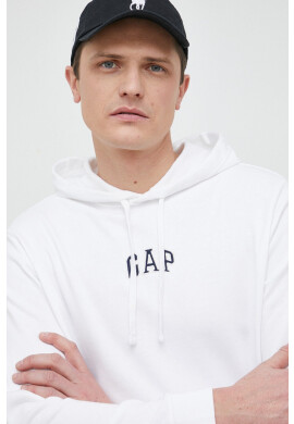Gap Суичър в бяло с качулка с десен - Pepit.bg