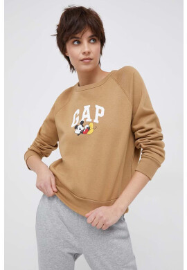 Gap Суичър x Disney в кафяво с принт - Pepit.bg