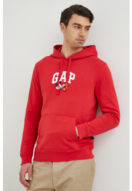 Gap Суичър x Disney в червено с качулка с принт - Pepit.bg