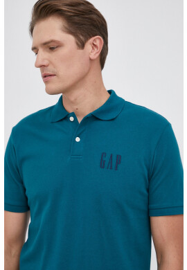 Gap Тениска с яка мъжки в бежово с изчистен дизайн - Pepit.bg