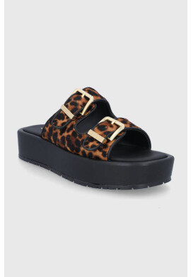 Guess Чехли Ramod дамски в бежово с платформа - Pepit.bg