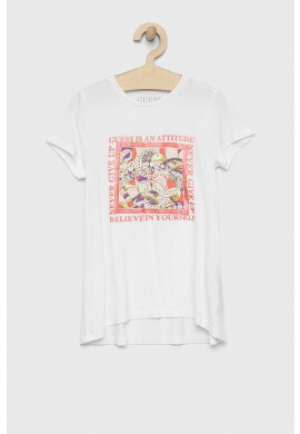 Guess Детска тениска в бяло - Pepit.bg