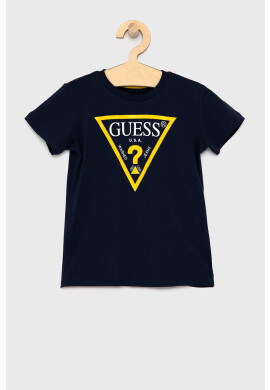 Guess Детска тениска в меланж на тъмносиньо - Pepit.bg