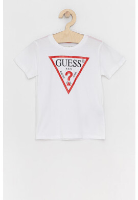 Guess Детска тениска в меланж на бяло - Pepit.bg