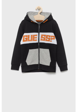 Guess Детски суичър в черно с десен - Pepit.bg
