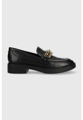 Guess Кожени мокасини kabele в черно с платформа - Pepit.bg