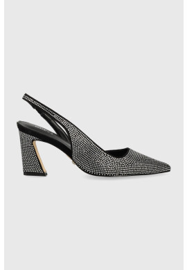 Guess Обувки с дебел ток Mallia в черно с висок ток с отворена пета FL5MLL ESU05 BLACK - Pepit.bg