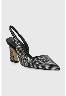 Guess Обувки с дебел ток Mallia в черно с висок ток с отворена пета FL5MLL ESU05 BLACK - Pepit.bg