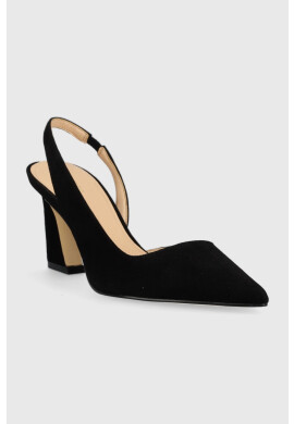 Guess Обувки с дебел ток Mallie в черно с висок ток с отворена пета FL5MLE SUE05 BLACK - Pepit.bg