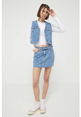 Guess Originals Дънкова пола в синьо къс модел със стандартна кройка - Pepit.bg