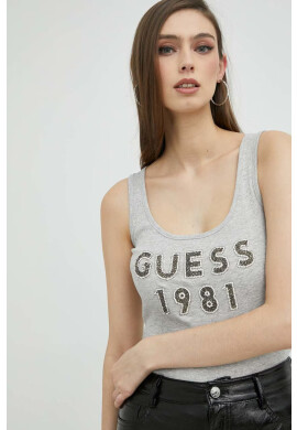 Guess Памучен топ в сиво - Pepit.bg