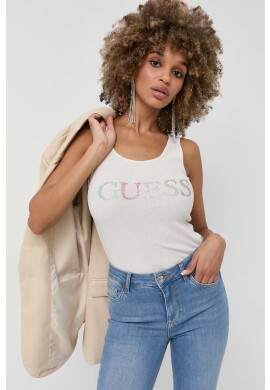 Guess Памучен топ в бежово - Pepit.bg