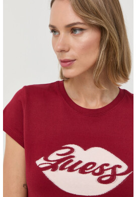 Guess Памучна тениска в бежово - Pepit.bg