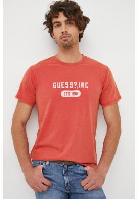 Guess Памучна тениска в розово - Pepit.bg