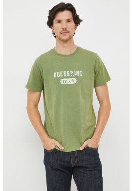 Guess Памучна тениска в синьо - Pepit.bg