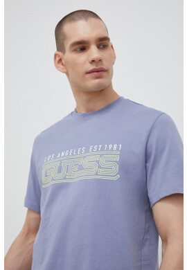Guess Памучна тениска в сиво с десен - Pepit.bg