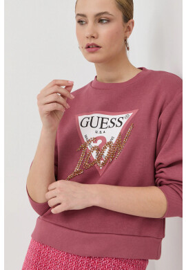 Guess Суичър в лилаво с изчистен дизайн - Pepit.bg