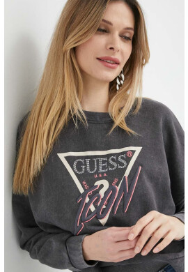 Guess Суичър в сиво с апликация - Pepit.bg
