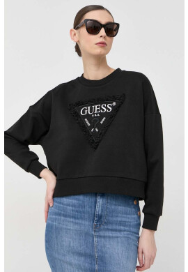 Guess Суичър в черно с изчистен дизайн - Pepit.bg