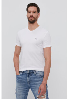 Guess Тениска (2 броя) (2-pack) мъжка в бяло с изчистен дизайн - Pepit.bg