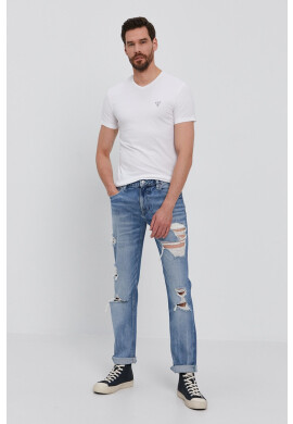 Guess Тениска (2 броя) (2-pack) мъжка в бяло с изчистен дизайн - Pepit.bg