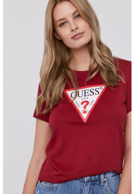 Guess Тениска дамска в кафяво - Pepit.bg