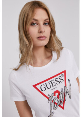 Guess Тениска дамска в бяло - Pepit.bg