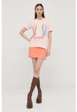 Guess Тениска в черно с изчистен дизайн - Pepit.bg
